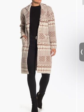 Love Token Women's M Zendaya Knee Length Sweater Coat Cardigan NEW